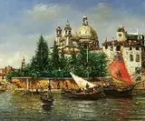 Vladimir Pianov, Afternoon in Venice, Oil on canvas