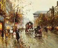 Igor Medvedev, Parisian Street Scene, Oil on canvas