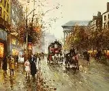 Igor Medvedev, Parisian Street Scene, Oil on canvas