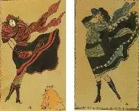 Simon Lissim, Untitled, WOMEN IN THE WIND - A PAIR, each initialed "SL" Pen and watercolor