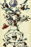 Dimitri D. Bouchene, Circus Clown, Gouache and ink on paper