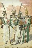 Polish School, Four Soldiers, Watercolor
