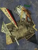 Solomon Telingater, Untitled, COLLAGE - CONSTRUCTION, initialed "C.T." and dated 1926 lower right