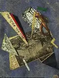 Solomon Telingater, Untitled, COLLAGE - CONSTRUCTION, initialed "C.T." and dated 1926 lower right