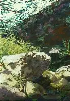 Peter Nelson, Rock Study, Oil on canvas
