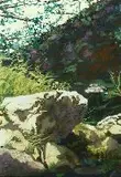 Peter Nelson, Rock Study, Oil on canvas