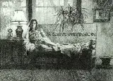American School, Woman Resting on a Couch