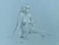 Hereward Lester Cooke, Seated Nude, Pastel