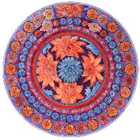 Lawrence Chvotzkin, Floral Graphic, Watercolor and ink on paper. - The first, sight: 24 in diameter; the second, sight: 25 1/2 x 15 1/2 in