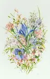 Joan O'Brien, Irises, Watercolor. - Each, sight: 21 3/4 in. x 13 1/2 in