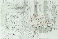 Frederick Franck, Concelebration 28 October 1964 with Cardinal Doepfner, Pen and ink wash with red chalk