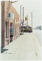 Janet Lis, City Street, Watercolor. - The first, 16 in. x 11 in.; the second, 11 in. x 15 in