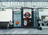 Mary Etta Thorn, London Underground, Watercolor