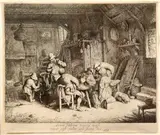 Untitled by Adriaen van Ostade, THE BREAKFAST, 1664, etching - Plate: 8 3/4 in. x 10 1/4 in, offered Dec 2004