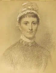British School, Portrait of Parlor Maid, Graphite and highlight on paper