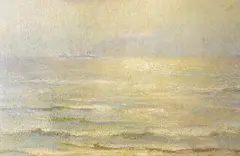 Francesco J. Spicuzza, Ships on a Foggy Horizon, Pastel on paper