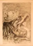 Le Chapeau Epingle by Pierre-Auguste Renoir, 1894, Etching on paper - Plate: 4 1/2 x 3 1/2 in, sold Dec 2004