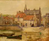 Francis Hopkinson Smith, Townscape with Boats