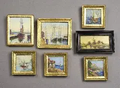 Albert Rosenthal, TWO MINIATURE COASTAL SCENES, the first, WINDMILL LANDSCAPE, signed indistinctly, lower left, oil on board