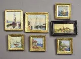 Albert Rosenthal, TWO MINIATURE COASTAL SCENES, the first, WINDMILL LANDSCAPE, signed indistinctly, lower left, oil on board