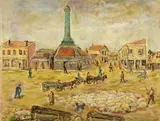 R. Kaitov, Turkish Town Square with Livestock, Oil on canvas
