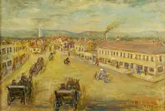 R. Kaitov, Turkish Town Square, Oil on canvas
