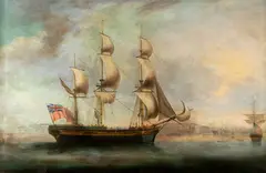 L. Cooper, Ship at Sea, Oil on canvas