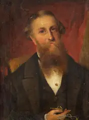 Untitled by American School, MAN HOLDING A PIPE, oil on canvas, sold Dec 2004