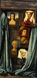 Walter Benoldi, Female Muses, Oil on panel