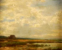 Louis E. Delius, ALONG THE COAST NEAR WESTPORT, (Connecticut), Oil on board