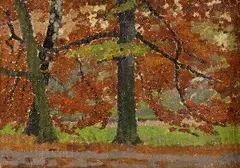 Bertram Hartman, Forest Scene, Oil on canvas board