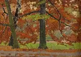 Bertram Hartman, Forest Scene, Oil on canvas board