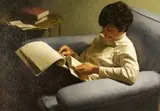 Helen B. Hoffman, Study Hour, Oil on canvas
