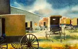 Robert Hild, Amish Gathering, Watercolor