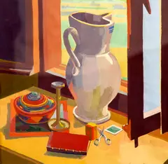 STILL LIVES: TWO WORKS, both signed and dated 1982 by Caren Canier, Gouache on paper. - The first: 8 1/4 in. x 8 1/4 in.; the second: 8 1/2 in. x 8 1/2 in, sold Dec 2004