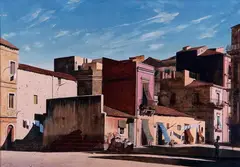 Al Proom, Village, Oil on canvas