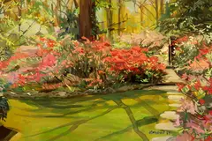 John Manship, Azalea Garden, Oil on canvas