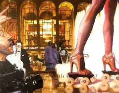 William L. Haney, Untitled, LINC-ING UP TO GLITZ, signed lower right. 7/83 Pastel on litho paper