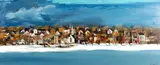 Edwin L. Fulwider, Winter Village, Oil on canvas
