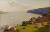 E. Vakalen, River Bank, Oil on canvas
