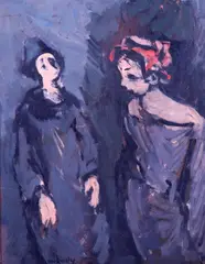 Moshe Mokady, The Red Hat, Oil on board