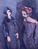Moshe Mokady, The Red Hat, Oil on board