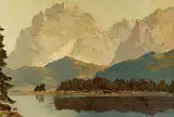 Georg Arnold-Graboné, Landscape with Mountains and Lake, Oil on canvas