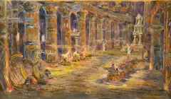 Fedor F. Fedorovsky, Stage Design of Egyptian Hall, Watercolor