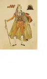 Aleksandr Y. Golovin, Man in Cape, Watercolor and ink on paper.