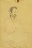 Valentin Serov, Study of Man with Beard, Graphite on paper