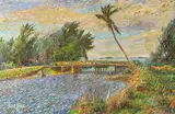 Bridge Over Florida Waterway with Palm Tree, Sloans & Kenyon 2004
