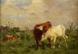 Aymar Pezant, The Bull and the Heifer, Oil on panel
