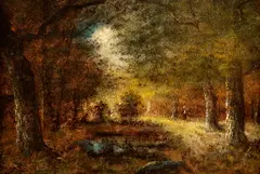 Autumn Forest by Rene Gourdon, Oil on canvas, sold Dec 2004