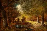 Rene Gourdon, Autumn Forest, Oil on canvas